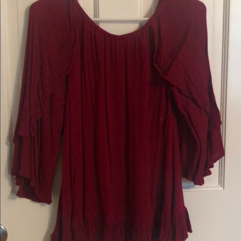 Maroon Flowy Top - Picture 3 of 3